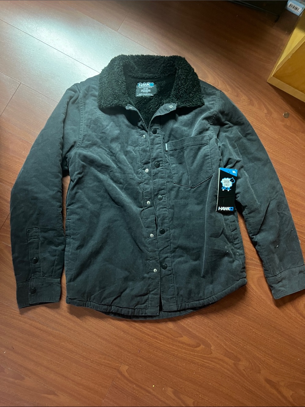 Tony Hawk boys Black Jacket with Sherpa lines size S NWT
